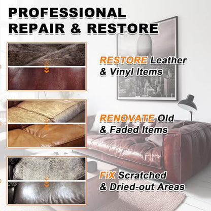 12oz Leather Recoloring Balm & 3.4oz Mink Oil Leather Conditioner kit