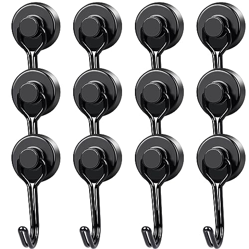 Magnetic Hooks 12 Pack 40Lbs Heavy Duty Neodymium Magnet Hooks