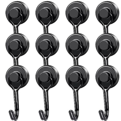 Magnetic Hooks 12 Pack 40Lbs Heavy Duty Neodymium Magnet Hooks
