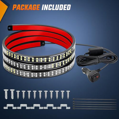 48 Inch 288 LED Tailgate Strobe Light Strip Green White