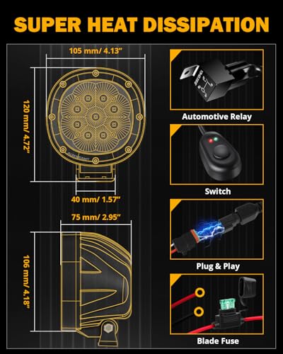 P4 Series 4 Inch White LED Driving Light (2 Count)