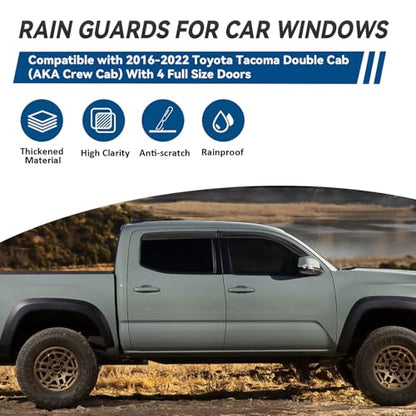 4pcs Window Visors Rain Guards for 2016 (4 Count)