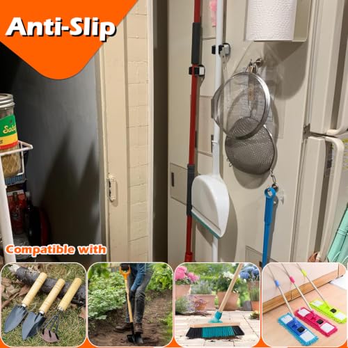 4 Pack Magnetic Mop Broom Holder (4 Count)