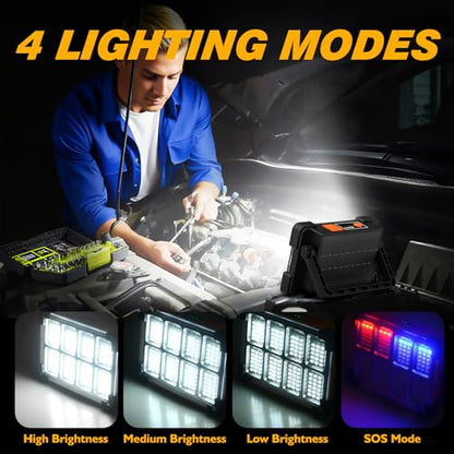 120W Solar Rechargeable 144 LED Work Light