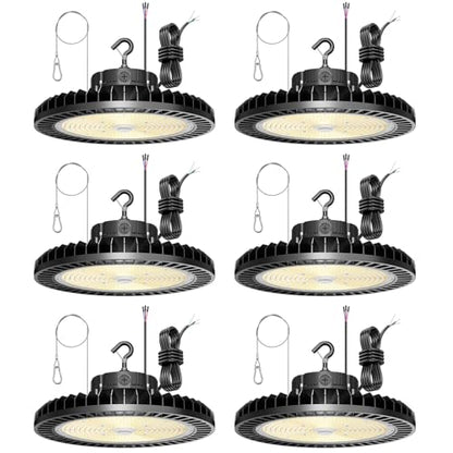 6 Pack 500W LED High Bay Light 70000LM ETL Listed Industrial Grade UFO Light Dimmable IP65 Waterproof 5000K Commercial Bay Lighting for Warehouse Garage Factory 110V 120V (6 Count)
