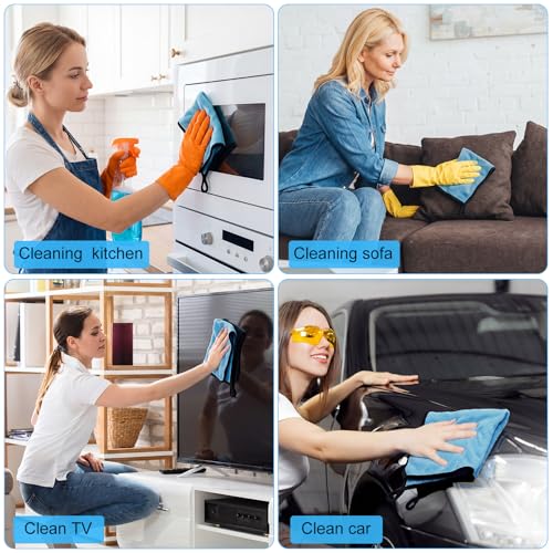 60 Pcs Light Blue Microfiber Towels (60 Count)