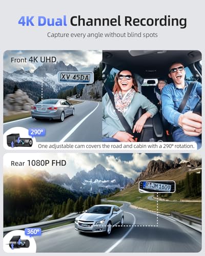 4K Dash Cam Front and Rear