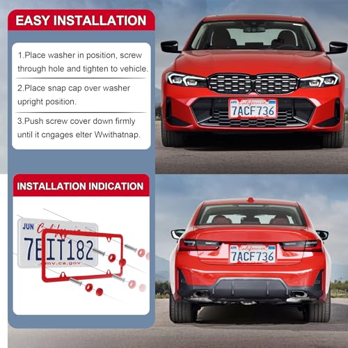4 Holes Stainless Steel License Plate Frames