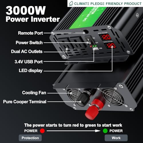 3000W Power Inverter 12V DC to 110V