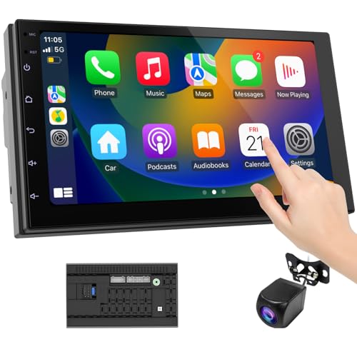 2 Din Car Radio with Wireless CarPlay & Android Auto