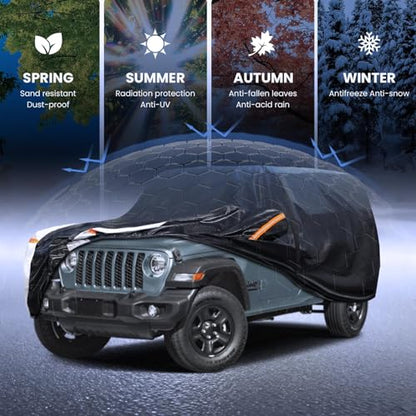 Multi Layer Car Cover Custom Fit for Jeep wrangler 4 Dr