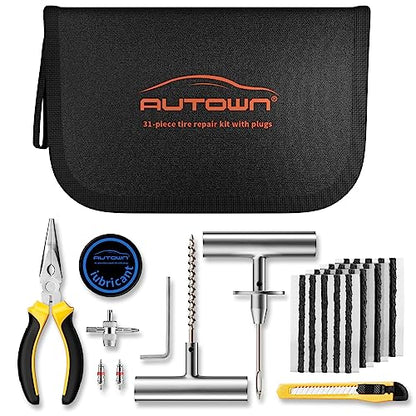 Flat Tire Repair Kit with Plugs 31pcs