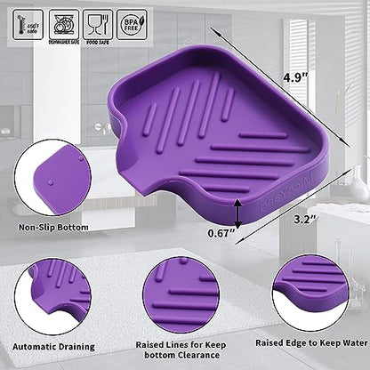 Silicone Soap Dish with Drain Spout