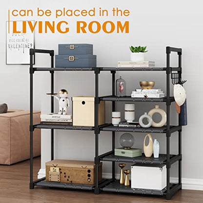 Black Tubes Closet Shoe Rack