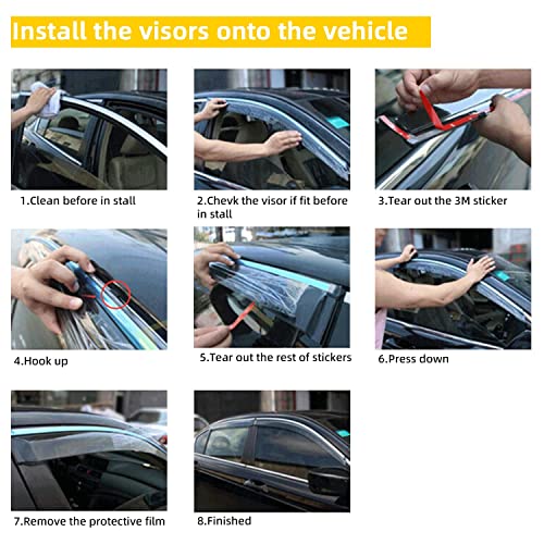 Rain Guards Window Visors Compatible with 2015