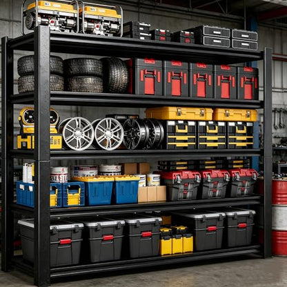 Garage Shelving 3000LBS Heavy Duty Shelving Units and Storage Shelves Adjustable 5 Tier Metal Shelving for Kitchen