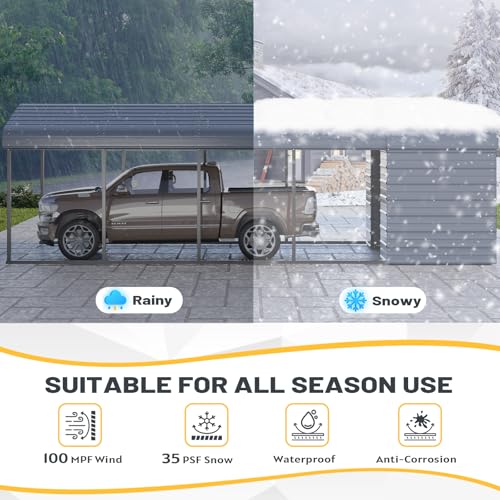 10x25 FT Carport Storage Shed 2