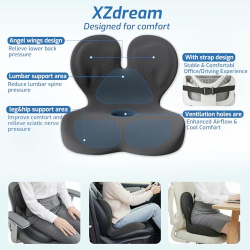 Seat Cushion with Lumbar Support Pillow