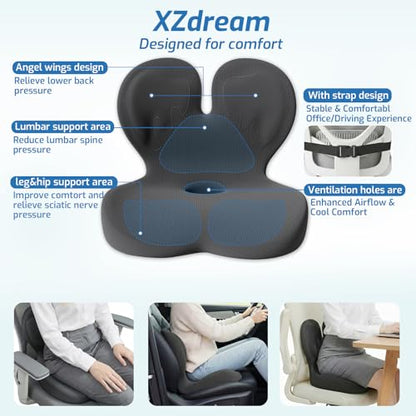 Seat Cushion with Lumbar Support Pillow