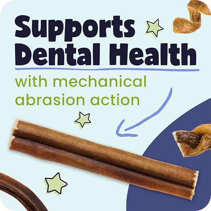 Natural 7” Braided Bully Sticks for Dogs (25 Count)