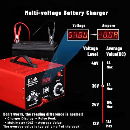 C20 Adjustable Battery Charger 12V 24V 36V 48V