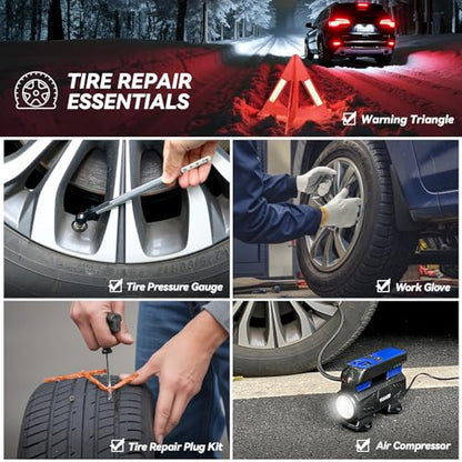 Car Emergency Kit with Portable Air Compressor