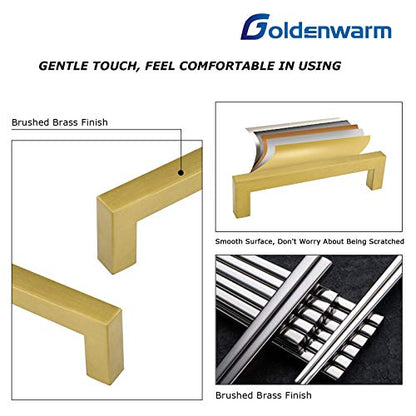20 Pack 5 Inch Gold Cabinet Handles Brushed Brass Drawer Pulls