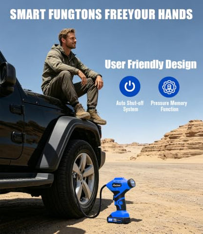 20V Rechargeable Cordless Tire Inflator Portable Air Compressor