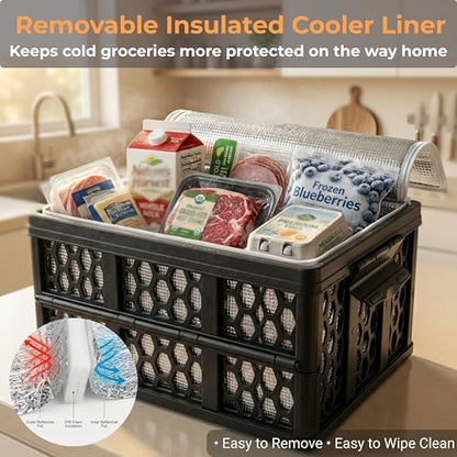 Trunk Crate Organizer with Cooler for Car