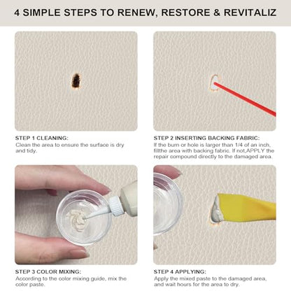 Cream Leather Repair Kit for Furniture