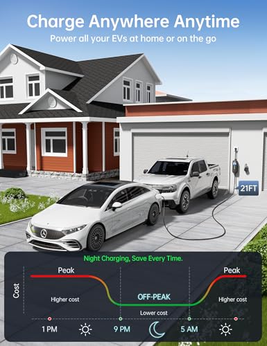 16A Level 1&2 EV Charger with Holder