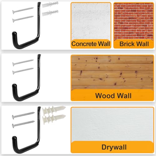 10" Garage Organization Wall Hooks (4 Count)