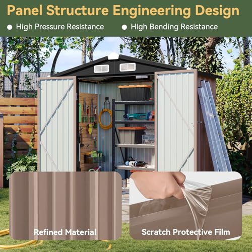 6'x4' Outdoor Storage Shed with Base