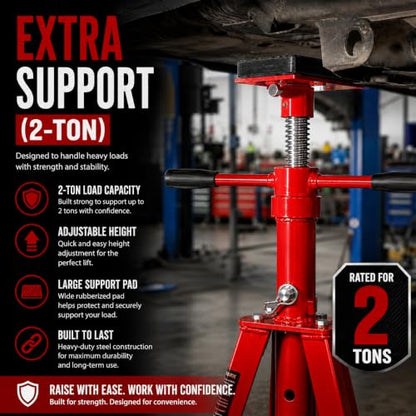 Underhoist Tripod Stand 2 Ton Capacity High Lift Jack Stand Reach Under Hoist Stand High
