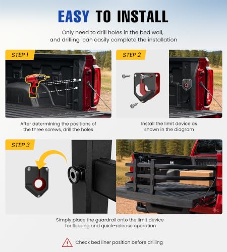 54" 61" Adjustable Truck Bed Extender Fit for Ford F