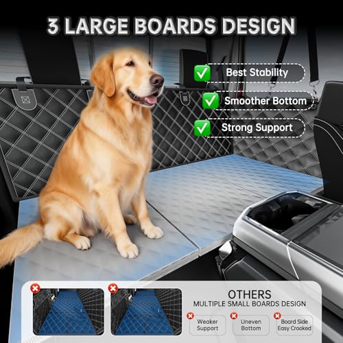 RYNVALE [2026 Upgraded] Hard Bottom Car Seat Cover for Dogs in Trucks