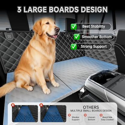 RYNVALE [2026 Upgraded] Hard Bottom Car Seat Cover for Dogs in Trucks