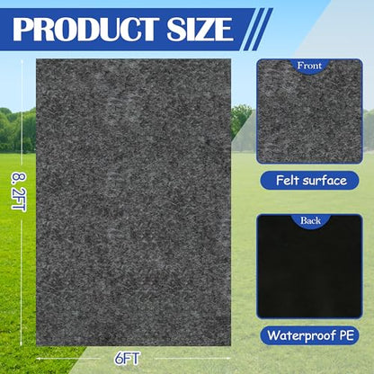 6x8.2 FT Outdoor Storage Shed Mat Waterproof Tent Floor Mat Gray