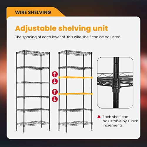 Adjustable Wire Shelving Storage Shelves Heavy Duty Shelving Unit for Small Places Kitchen Garage