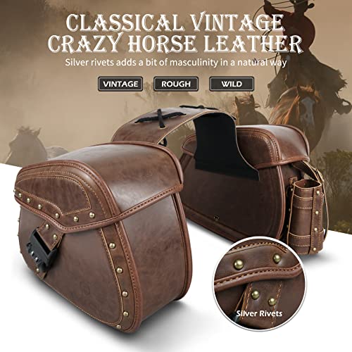 Saddle Bags PU Leather Motorcycle Saddlebags