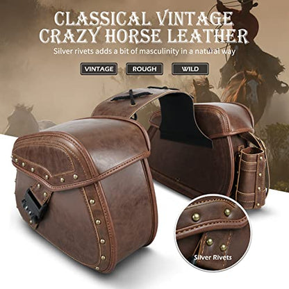 Saddle Bags PU Leather Motorcycle Saddlebags