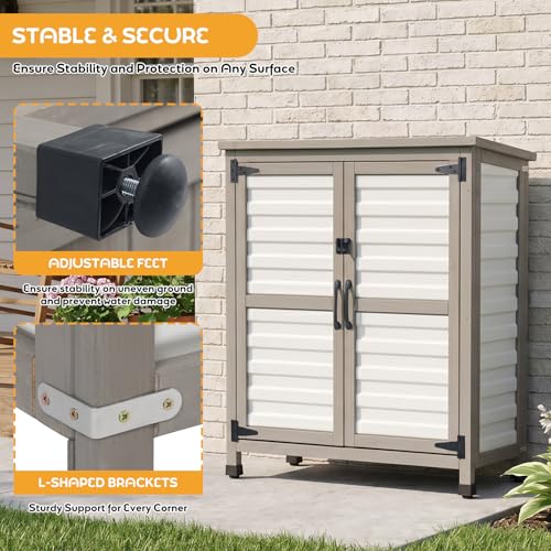 Outdoor Storage Cabinet with Lockable Doors