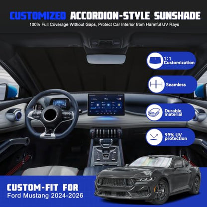 Windshield Sun Shade for Ford Mustang 2024