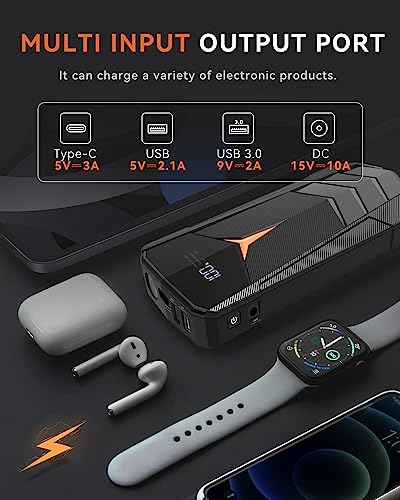 Lithium Jump Starter Battery Pack 2000A Peak 20000mAh