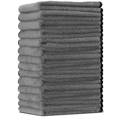 18 Pcs Gray Microfiber Towels (18 Count)
