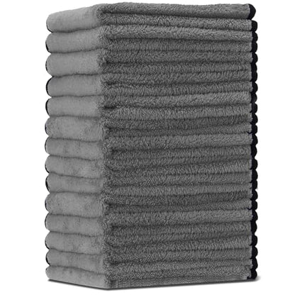 18 Pcs Gray Microfiber Towels (18 Count)