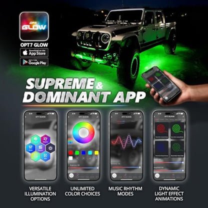 Aura Pro RGB Aluminum Truck Underglow Kit with App & Remote Control (4 Count)