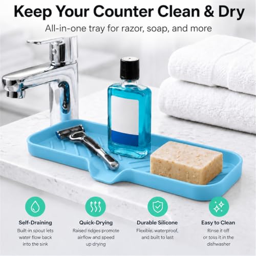 Silicone Soap Dish with Drain Spout