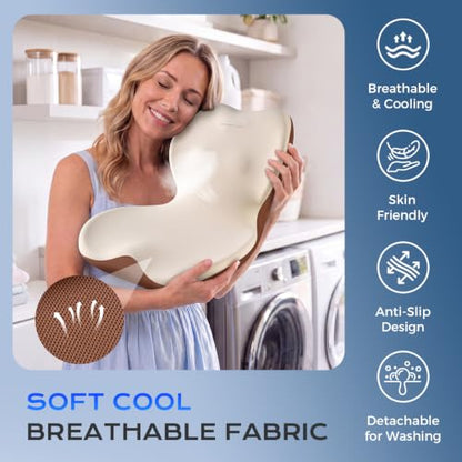 Car Seat Cushion and Lumbar Support Pillow One Piece