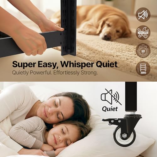 House Black 48.1" W 5 Tier Rolling Storage Shelves Metal Cart